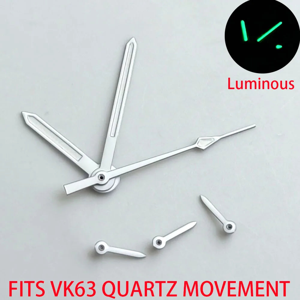 Watch Hands Fits VK63 VK63A quartz Movement Hands green luminous