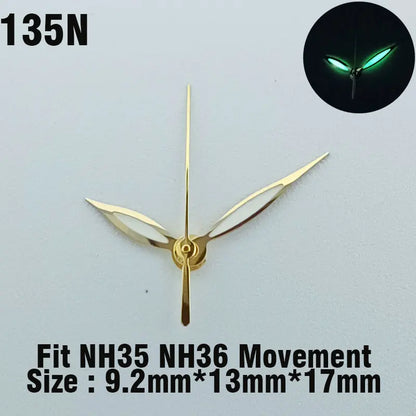 Watch hands NH series 35 36 hands Green glow in the dark hands seconds Watch accessories for NH series 35 36 movement assembly