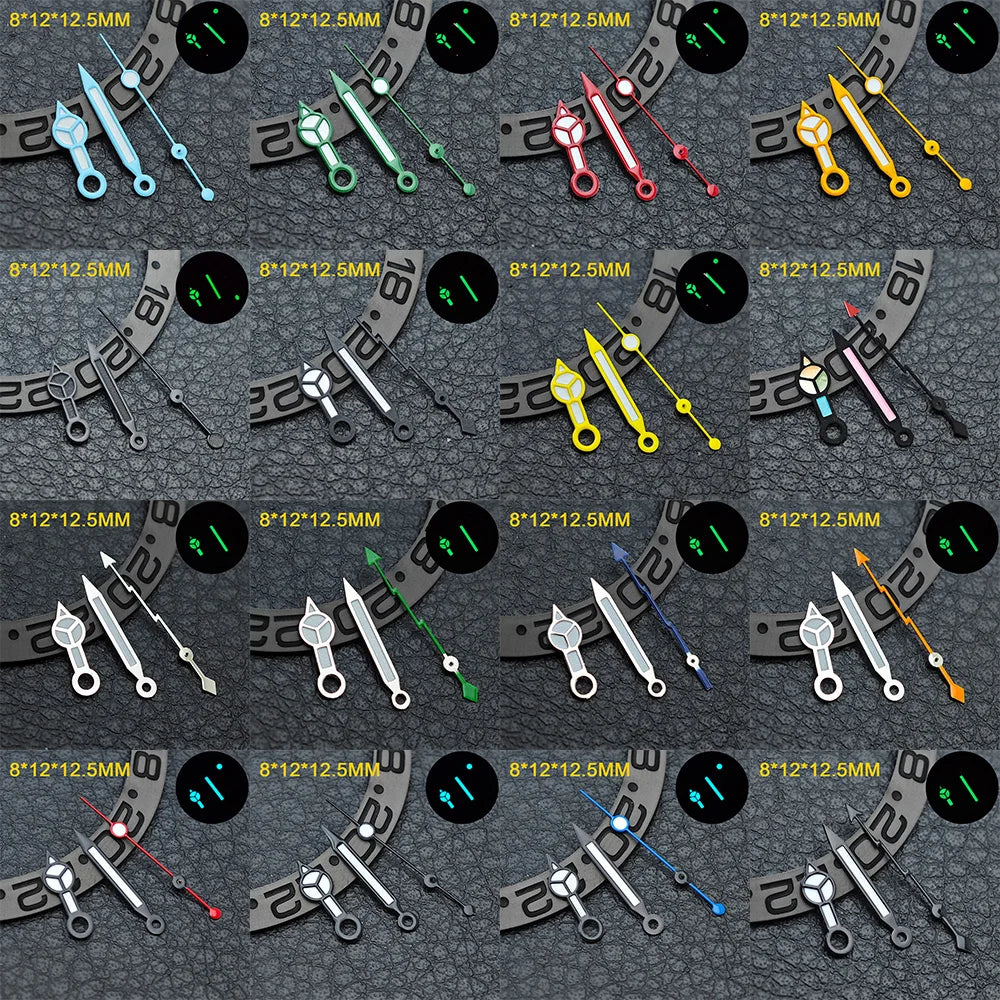 Watch hands NH36  Black/Rose Gold Watch Accessories Watch pointer N H35 NH36 Hands Blue Green/Green Glow fits for N H35