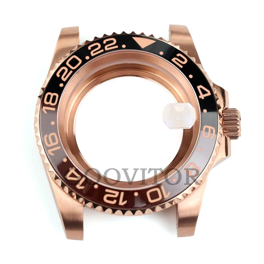 NH35 Watch Case 40mm For GMT YACHT-MASTER Seiko NH34/NH35/NH36/NH38 Movement Rose Gold Jubilee Bracelet Submariner NH35 Case