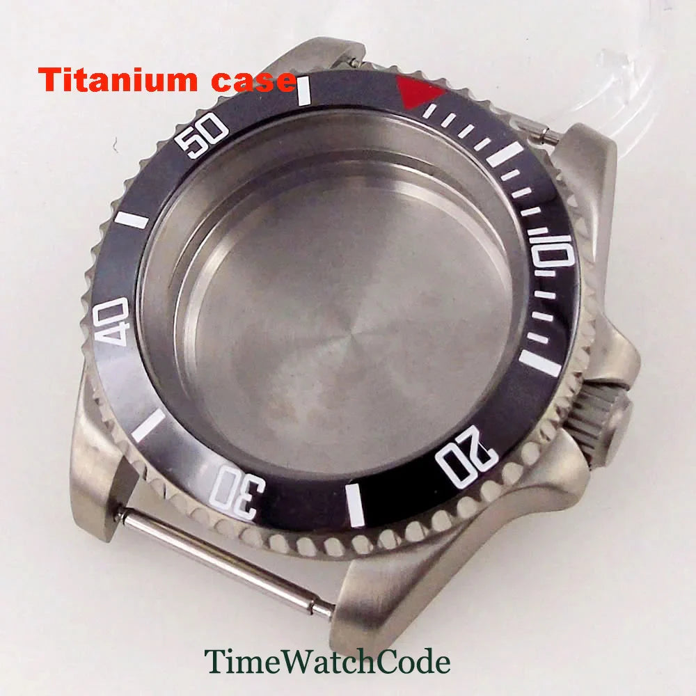 Titanium Watch Case 40mm Sub Diver  200m Waterproof Fit for NH35 NH36 ETA2824 PT5000 Antiallergry Sapphire Crystal Screw-in Crown