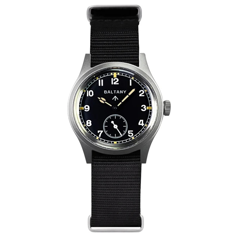 Custom logo watch Baltany S2025 D12 Retro Military Watch 36mm Swiss Luminous 10ATM Seagull  ST1701 Mechanical Watch