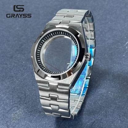 Fit Overseas Serieswatch case 41mm NH34 NH35 NH36 NH70 NH72 Movement elegant Men's Watch Part Mod for 28.5mm dial
