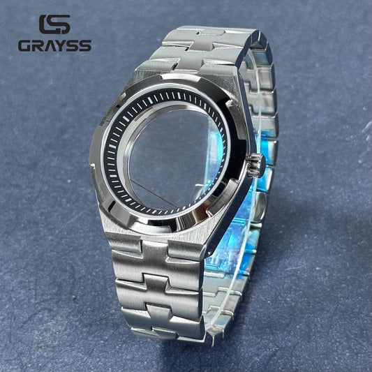 Fit Overseas Serieswatch case 41mm NH34 NH35 NH36 NH70 NH72 Movement elegant Men's Watch Part Mod for 28.5mm dial