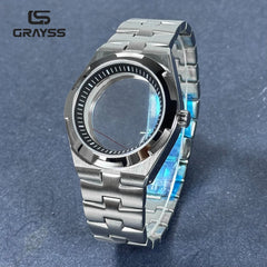 Fit Overseas Serieswatch case 41mm NH34 NH35 NH36 NH70 NH72 Movement elegant Men's Watch Part Mod for 28.5mm dial