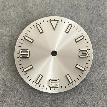 28.5mm Watch Dial + Hands Green Luminous Sun Pattern Modified 369 Nail Dial Watch Faces Accessory Fit NH35/NH36/4R/7S Movement