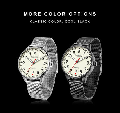 Cadisen C8224 Minimalist C3 Luminous Miyota 8215 AR Sapphire 5ATM Mesh strap 40MM