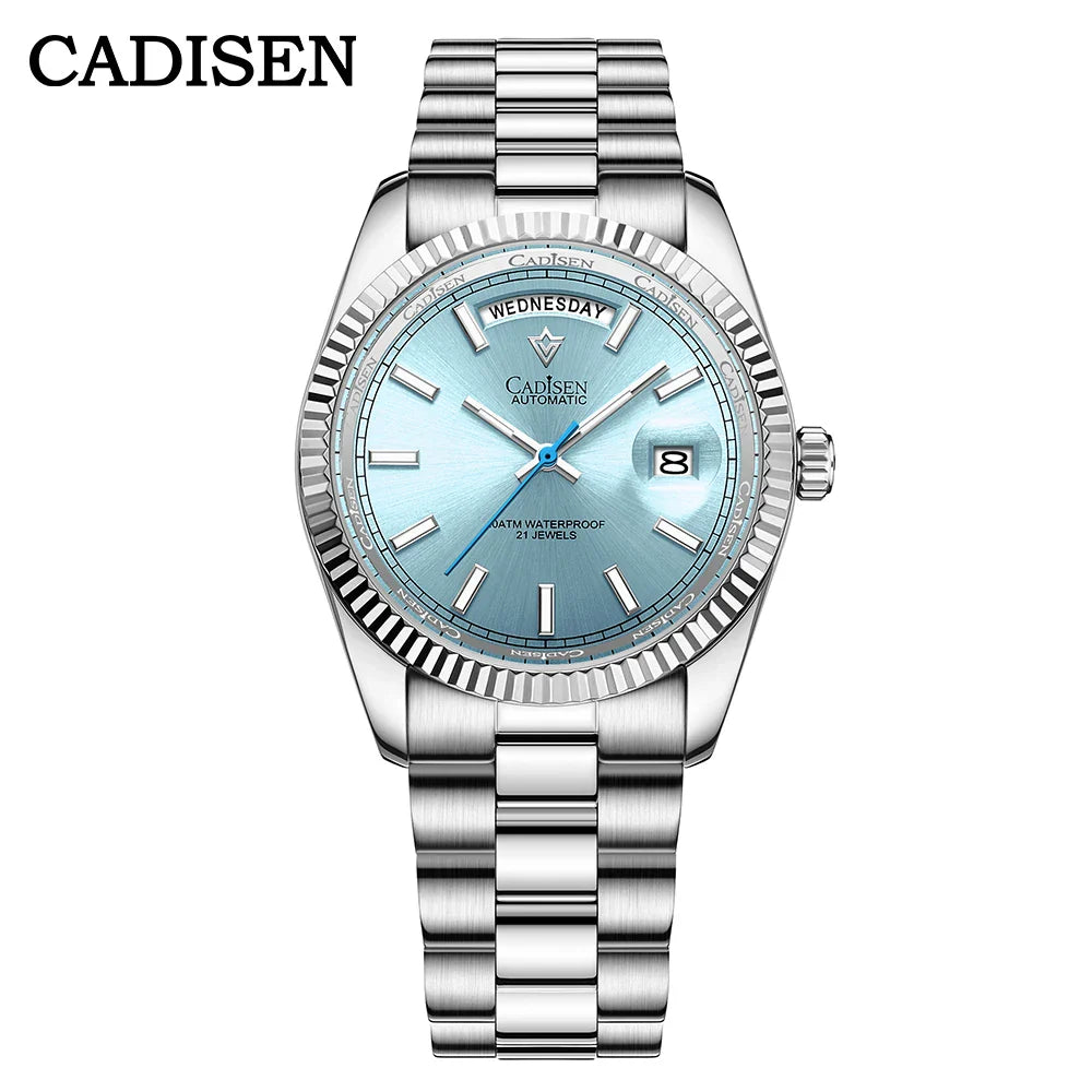 CADISEN C8215 DD40 Watches Day-Date AR Sapphir 10Bar MIYOTA 8285 Movt 40MM