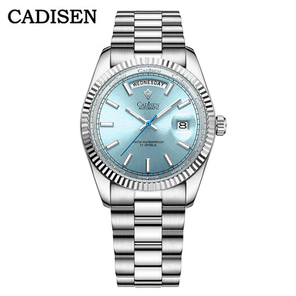 CADISEN C8215 DD40 Watches Day-Date AR Sapphir 10Bar MIYOTA 8285 Movt 40MM