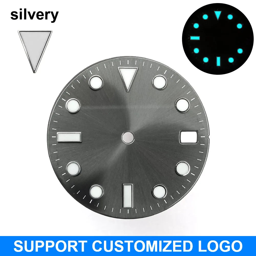 28.5mm diameter dial suitable for NH-34/35/36 movements GMT Luminous dial customization LOGO/name DIY dial watch parts