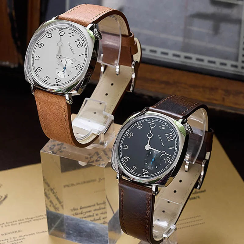 Baltany Quartz 1921 Watches Man S4072 Affordable Reminiscent Wristwatches Sapphire Crystal Sapphire Crystal Square Dress Watch