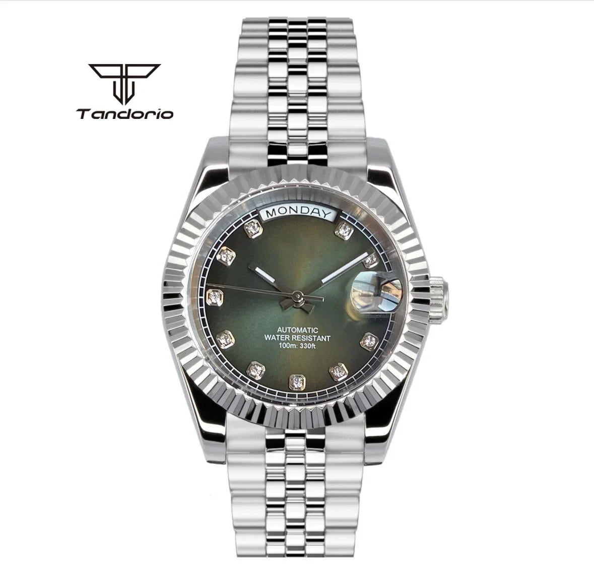Tandorio Day Date Watch TD139 Seiko NH36 39mm / 36mm Sunburst Sapphire 10Bar