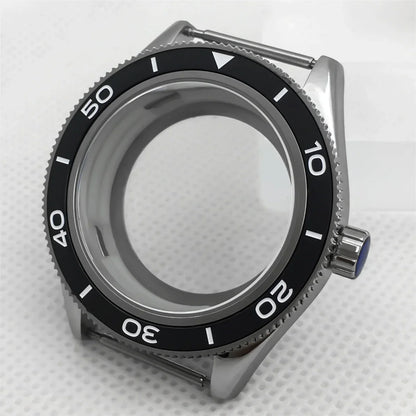 Fifty Fathom Case 41.5mm stainless steel case ceramic bezel sapphire glass with NH35 36 NH34 ETA2824 PT5000 movement watch replacementparts