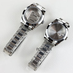 36/39mm NH35 Watch Case Stainless steel Sapphire Glass Transparent Back Cover for Seiko NH35 NH36 movement Datejust Oyster Strap