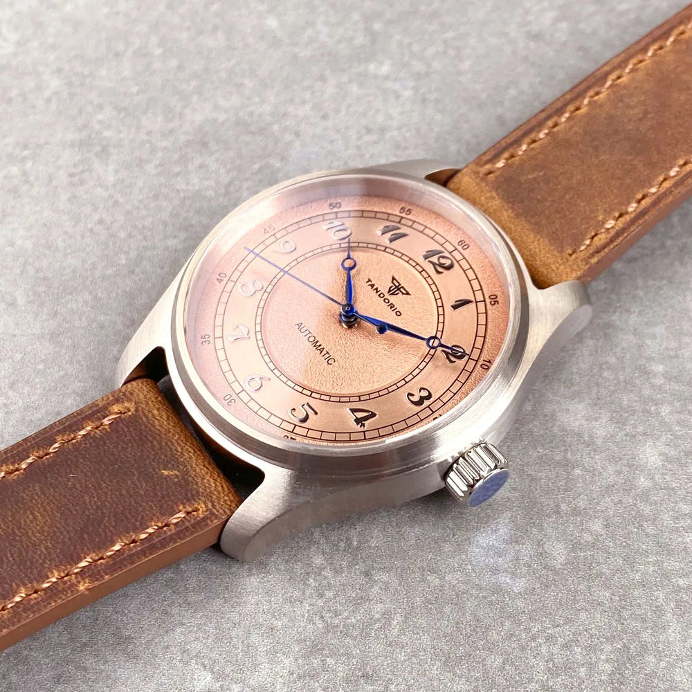 Tandorio TD191T Titanium Bronze 39mm 20ATM Pilot Watch NH35A PT5000 Sapphire 20Bar