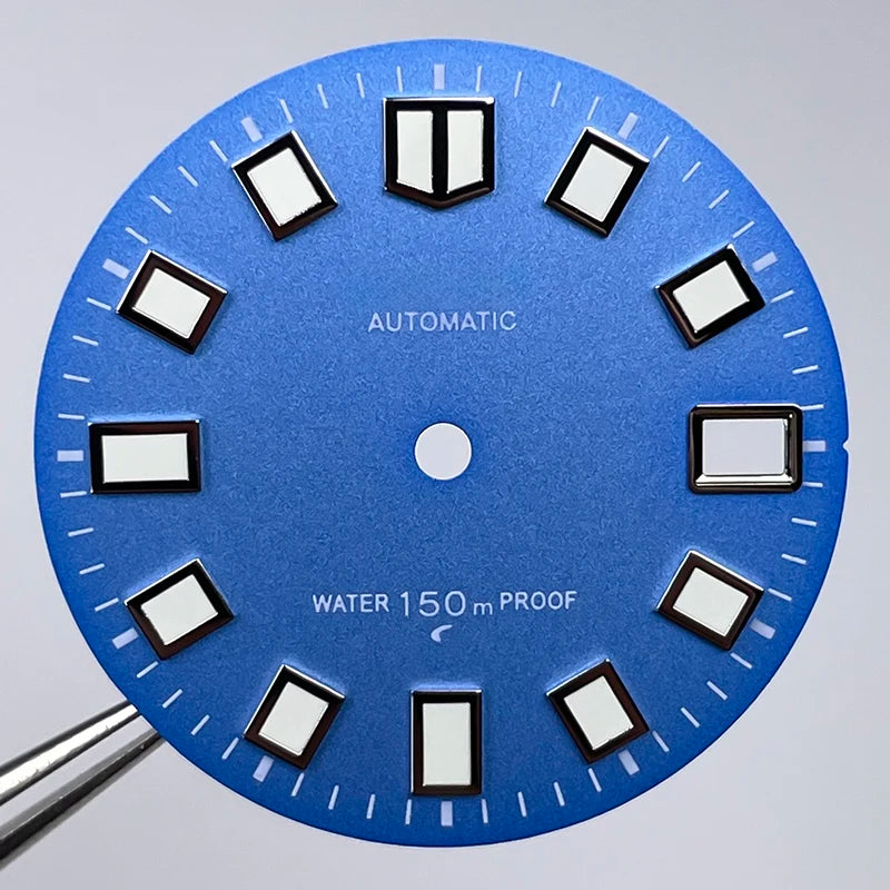 28.5mm NH35S Logo Dial Sunray 62MAS Prospex Seik Mod Watch Case Modified Parts Green Luminous Suitable For NH35 NH36 Watch Dial