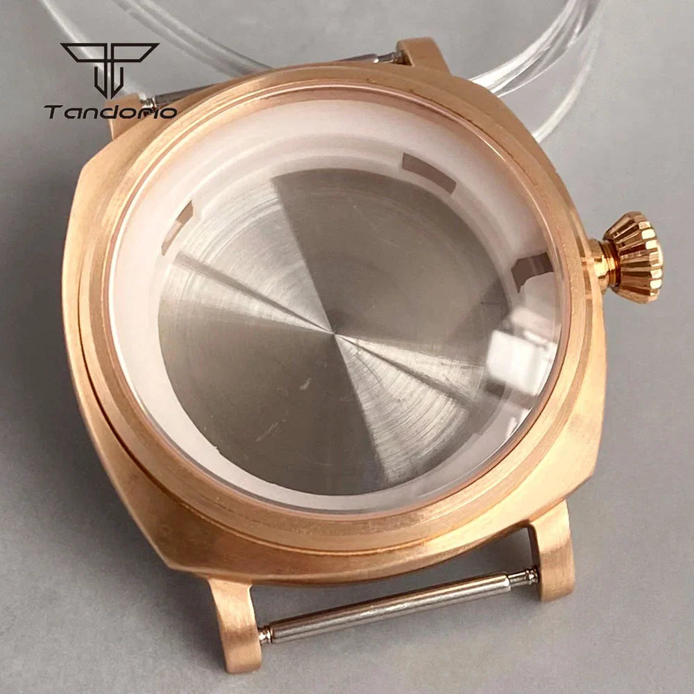 Radiomir Case Cusn8 Solid Bronze Square 42mm Automatic Watch Case Sapphire Fit NH35 NH36 NH34 ETA2824 PT5000 Men's Wristwatch Mod Accessories