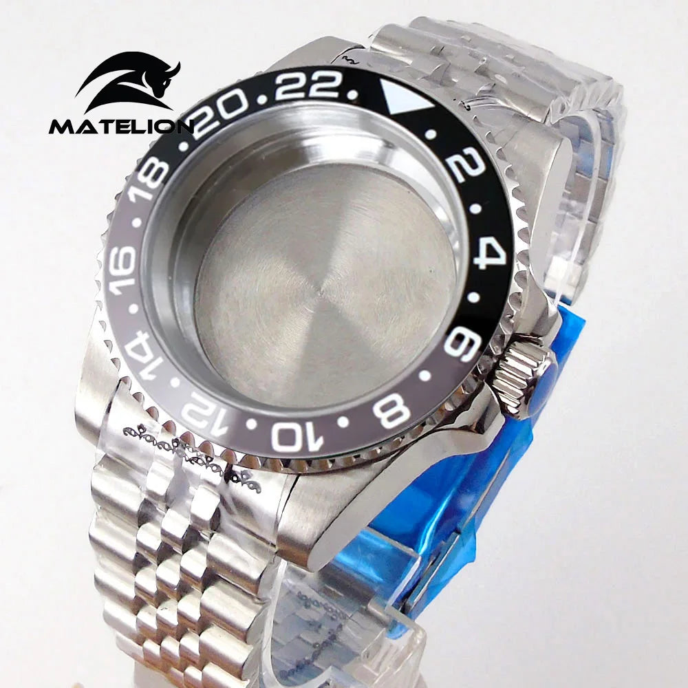 Matelion 200M Diving Case 40mm Fit NH35 NH36 NH34 GMT ETA 2824 PT5000 Watch Case Jubilee Bracelet Sapphire Glass Slide Buckle