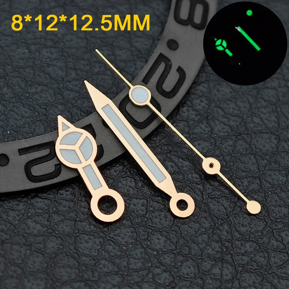 Watch hands NH36  Black/Rose Gold Watch Accessories Watch pointer N H35 NH36 Hands Blue Green/Green Glow fits for N H35