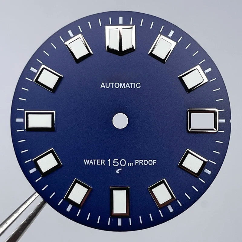 28.5mm NH35S Logo Dial Sunray 62MAS Prospex Seik Mod Watch Case Modified Parts Green Luminous Suitable For NH35 NH36 Watch Dial