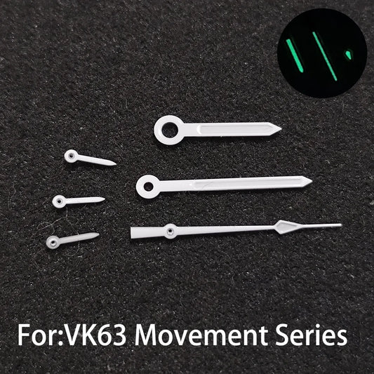 Watch Hands Suitable For VK63 Movement Speed Master Modified Chronograph Watches Replacement 6 Hands Green Luminous Accessories