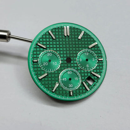 Modified VK63 Watch Dial 31.8mm Watch Faces Green Luminous Watch DIY Accessory for VK63 Movement