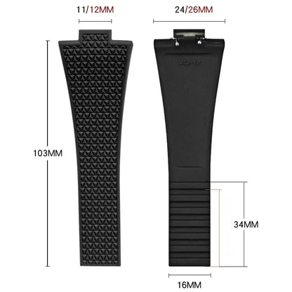 PRX watch band Quick Release  11mm 12mm T137.407/T137.410 Super Player Fluoro rubber FKM Watch Strap Bracelet