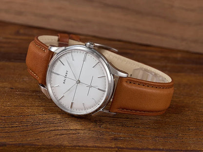 Baltany Dress Watchse Man S4092 Leather Straps Crosshair 38.5mm Dial Small Seconds Hand-Winding Mechanical luxury Wristwatches