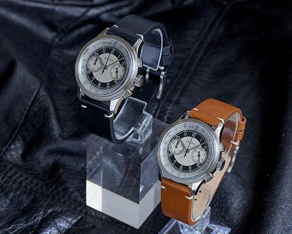 Baltany 39MM Tuxedo Chronograph Man S5050 Sapphire Crystal 50M Waterproof Stainless Steels Retro  Quartz Dress Watches For Man