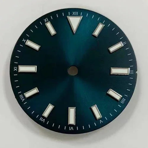 28.5mm Sunray Watch Dial Stripe Nails Green Luminous Font Modified Watch Accessories Suitable for NH35/8215/2836 Movement