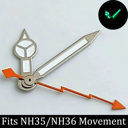 high-quality Watch accessories watch pointer NH series 35 NH36 hands green  luminous suitable for N H35/ NH36 movement