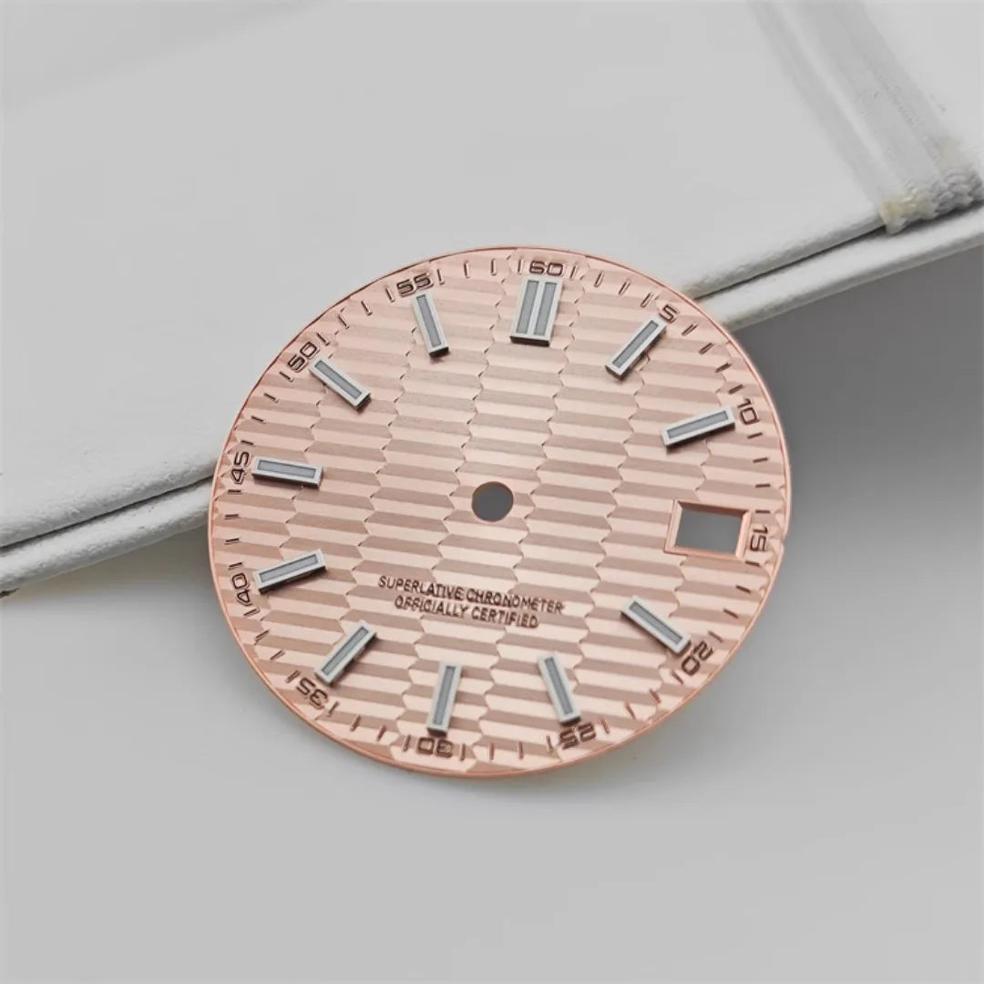 28.5mm Watch Dial Metallic Texture Surface DIY Log Dial BGW9 Blue Green Luminous Watch Faces Watch Accessories for NH35 Movement