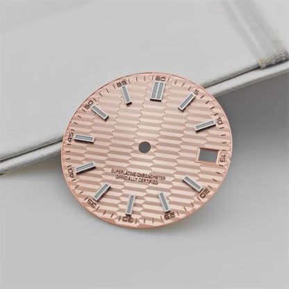 28.5mm Watch Dial Metallic Texture Surface DIY Log Dial BGW9 Blue Green Luminous Watch Faces Watch Accessories for NH35 Movement