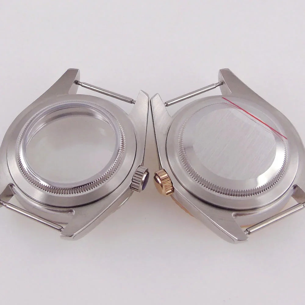 36/39mm Silver Gold Rose Gold Fluted Bezel Stainless Steel Watch Case fit NH35 NH36 4R35 4R36 ETA2824 PT5000 Movement