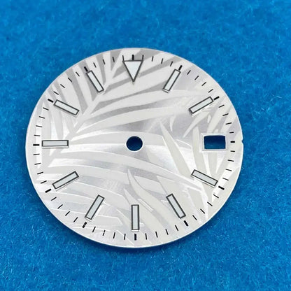 28.5mm leaf Watch Dial Blue Green Luminous for NH35/NH35A/4R/7S Movement 28.5mm Watch Faces Watch Accessories Replacement Parts