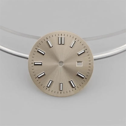 24.5MM Watch Dial Green Luminous Logbook Faces Women's Mechanical Watch Accessories for NH05 /NH06 Movement for 31mm Case