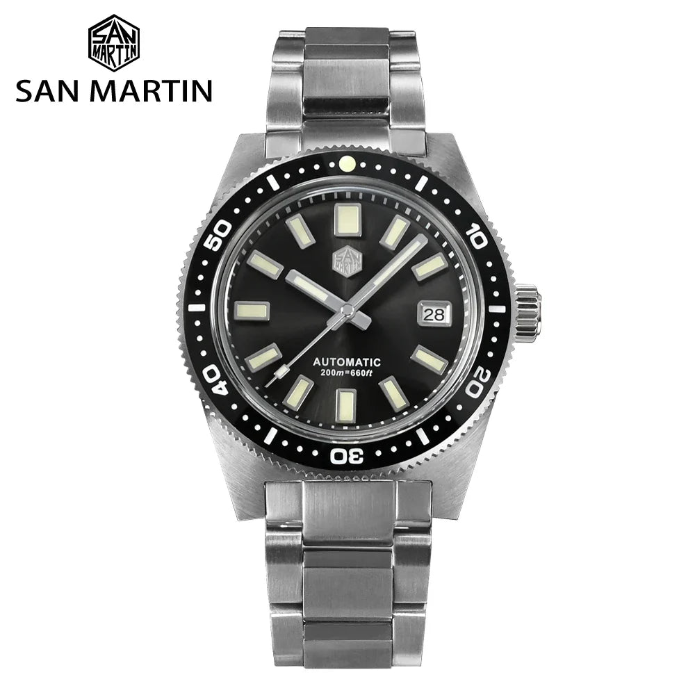 San Martin 62mas V4 Diver SN0007G 41mm NH35 Automatic AR Sapphire  Date Window 20bar c3 Luminous