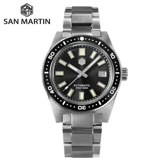 San Martin 62mas V4 Diver SN0007G 41mm NH35 Automatic AR Sapphire  Date Window 20bar c3 Luminous