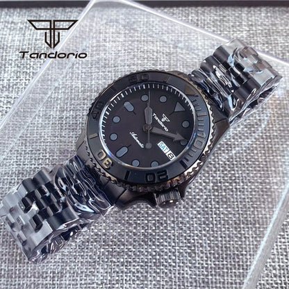 Tandorio TD269C Yacht Master Black Pvd  Domed Sapphire Skx007 Style NH36 20atm 120 Clicks 41MM