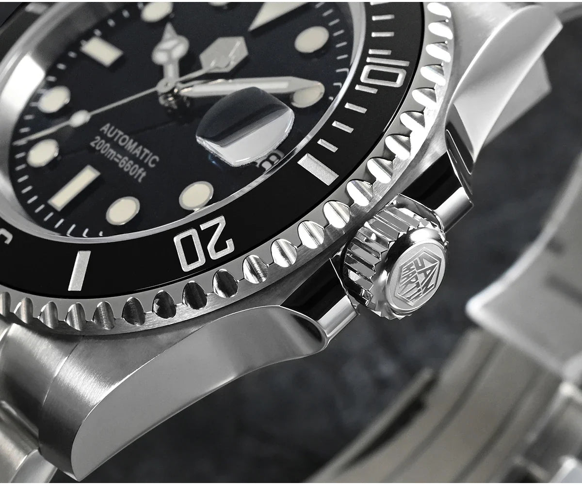 San Martin SUB Diver Sn0019G 41mm Water Ghost PT5000 SW200 Automatic AR Sapphire 20Bar BGW-9 Luminous