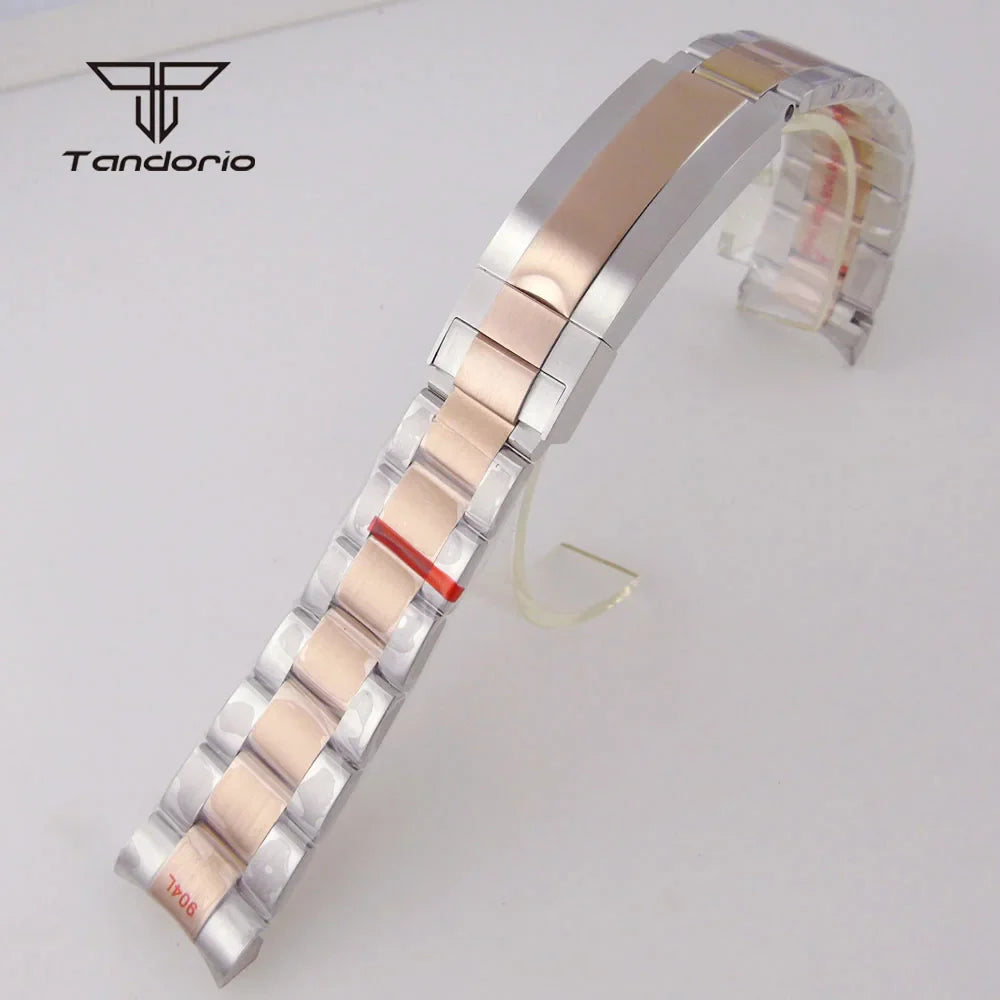 20mm Watchband Bracelet 316L Stainless Steel Rose Gold Silver Two Tone Mid-polished Accessories Fit for SUB Wristwatch Case