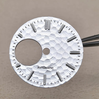 28.5mm Honeycomb Texture Watch Dial Hands Set Green Luminous Faces for NH34 NH38 Movement