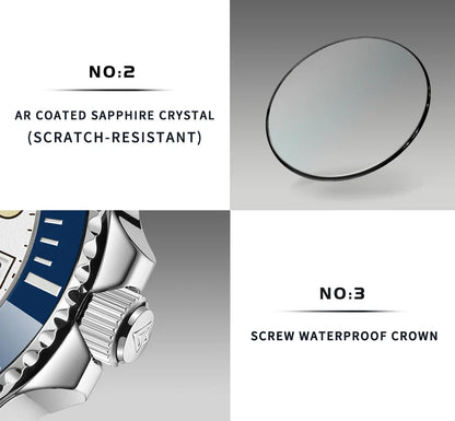 CADISEN C8238 Submariner Diver NH35 Automatic Ceramic Bezel Sapphire 10Bar