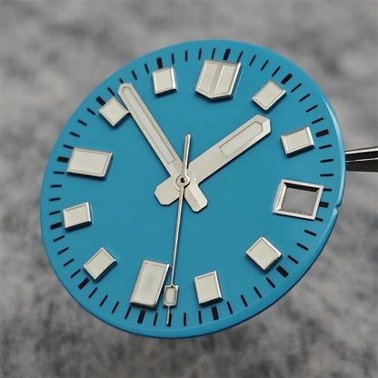 Modification 28.5mm Watch Dial Green Luminous Trend Watch Faces with Single Date Watch Accessory Suitable for NH35 Movement