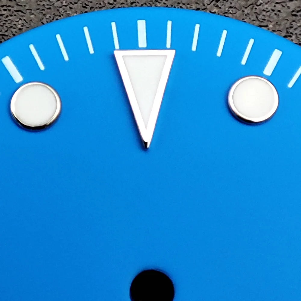 Modified 28.5MM Blue 369 Nail Watch Dial Weak Luminous Watch Faces Men's Watch Accessory Fit NH35 Movement