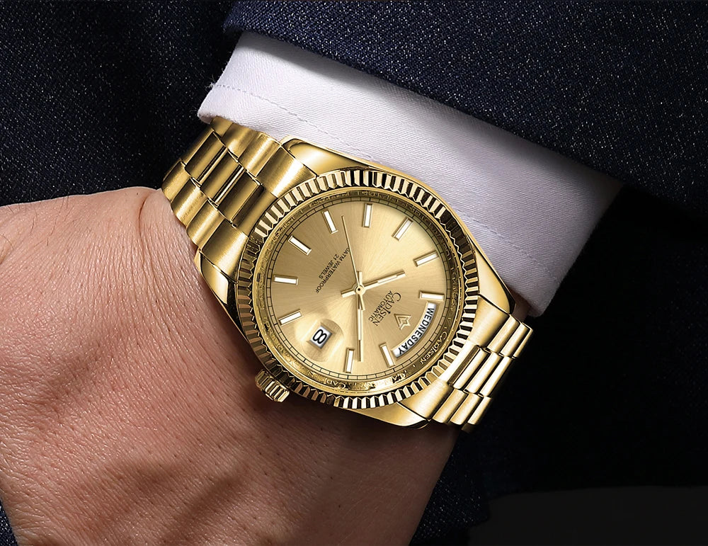 CADISEN C8215 DD40 Watches Day-Date AR Sapphir 10Bar MIYOTA 8285 Movt 40MM