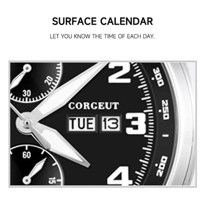 Corgeut 9003 Chronograph Watch 41mm Date Month MIYOTA OS00 Quartz Sapphire 3ATM