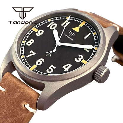 Titanium Watches  WFT001 Pilot Watches Seiko NH35 Automatic 39mm 20bar Sapphire Crystal  Green Luminous