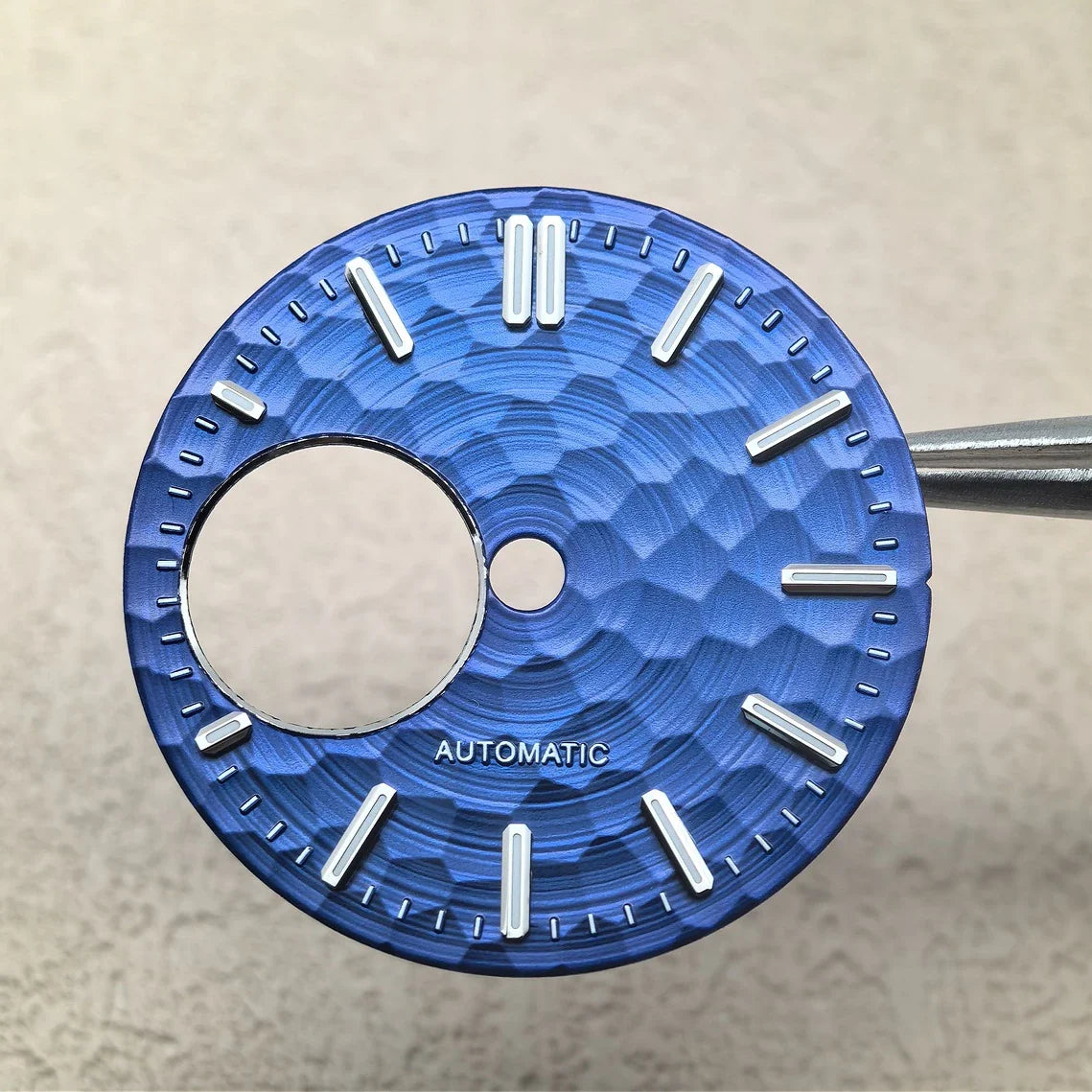 28.5mm Honeycomb Texture Watch Dial Hands Set Green Luminous Faces for NH34 NH38 Movement