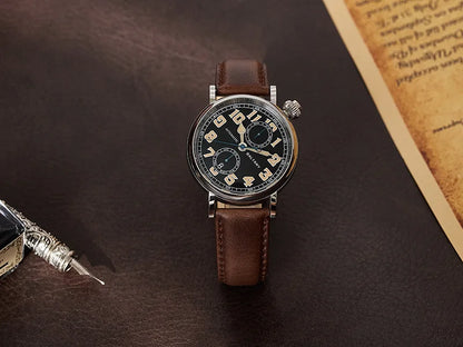 Customizable Baltany 41mm Polit Watch Man S6047 5ATM AR Sapphire Homage A-7 1935 Avigation Miyota 9122 Automatic Swiss Lume